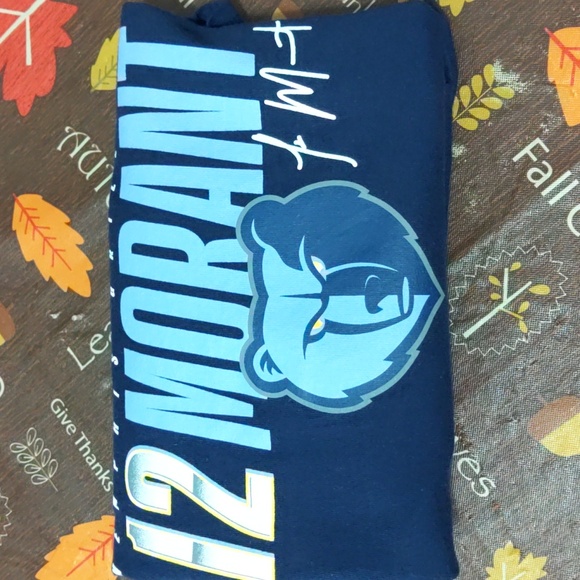 NBA Memphis Grizzlies Morant Navy T-Shirt - Picture 1 of 9
